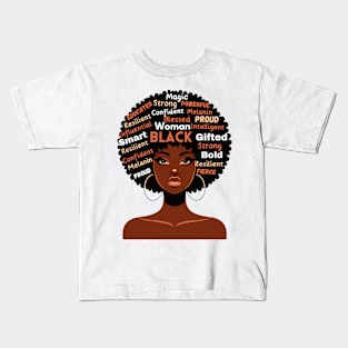 Black Woman Afrocentric Kids T-Shirt